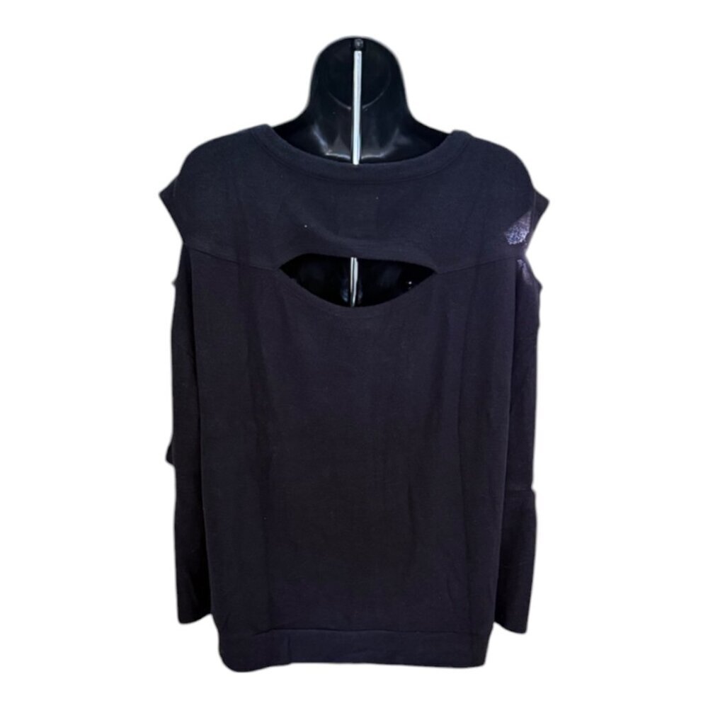 Chaser Black Cut Out Pull Over Sweater Size Medium - Picture 2 of 9